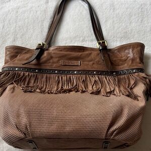 Cavalcanti Genuine Brown Fringed Italian Handbag